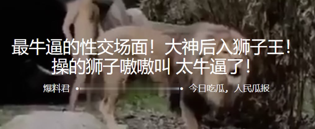 最牛逼的性交场面！后入狮子王！操的狮子嗷嗷叫 太牛逼了！