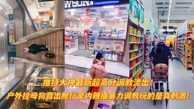 最新流出超震撼大神作品】户外爬行露出双母狗室内调教